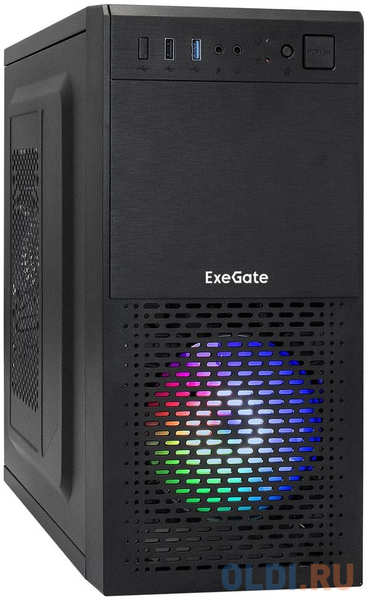 Корпус Minitower ExeGate mEVO-7807-NPX450 (mATX, БП 450NPX 12см, 1*USB+1*USB3.0, черный 1x12см с RGB подсветкой) 4346462682
