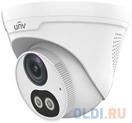 Uniview Видеокамера IP купольная, 1/2.8″ 2 Мп КМОП @ 30 к/с, ColorHunter, ИК-подсветка и подсветка видимого спектра до 30м., EasyStar 0.003 Лк @F