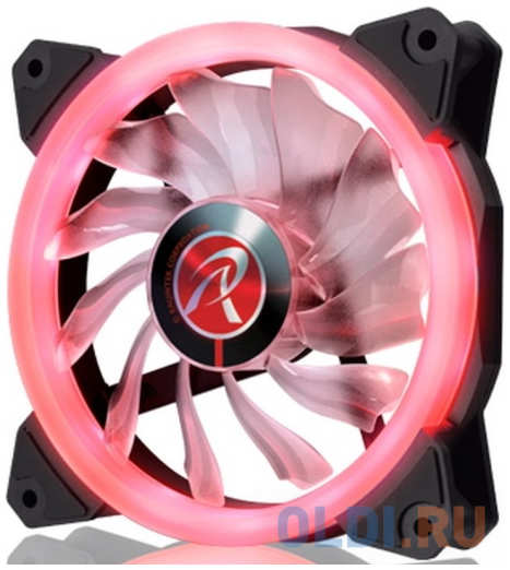 RAIJINTEK IRIS 12 RED 0R400040(Singel LED fan, 1pcs/pack), 12025 LED PWM fan, O-type LED brings visible color & brightness, Anti-vibration rubber pads i 4346463404