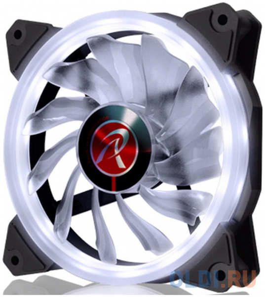 RAIJINTEK IRIS 12 WHITE 0R400039(Singel LED fan, 1pcs/pack),12025 LED PWM fan, O-type LED brings visible color & brightness, Anti-vibration rubber pads 4346463415