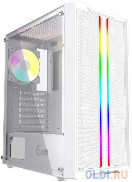 Корпус Powercase Mistral Evo White, Tempered Glass, 1x 120mm PWM ARGB fan + ARGB Strip + 3x 120mm PWM non LED fan, белый, ATX (CMIEW-F4S) 4346463696