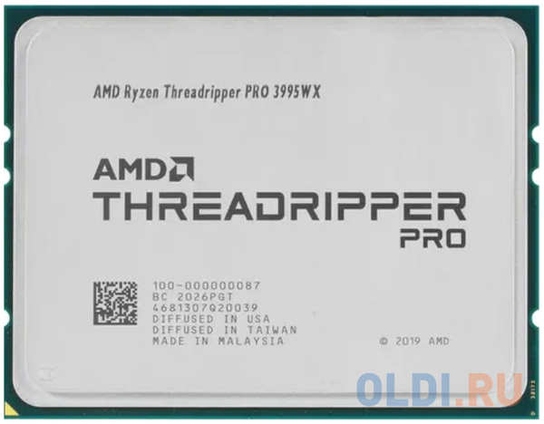 AMD RYZEN Threadripper PRO 3995WX OEM (Castle Peak, 7nm, C64/T128, Base 2,70GHz, Turbo 4,20GHz, Without Graphics, L3 256Mb, TDP 280W, w/o cooler, sWRX8 (4 4346463853