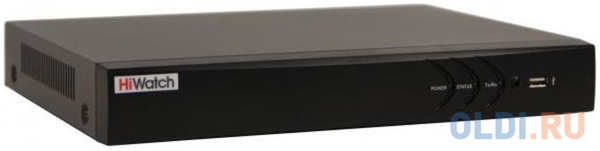 Hikvision 4-х канальный гибридный HD-TVI регистратор c технологией AoC (аудио по коаксиальному кабелю) для аналоговых HD-TVI AHD и CVI камер + 1 IP-канал (до 6