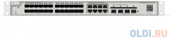 Ruijie Networks Reyee 24-Port SFP L2+ Managed Switch, 24 SFP Slots, 8 Gigabit RJ45 Combo Ports,4 *10G SFP+ Slots,19-inch Rack-mountable Steel Case, Static Routing 4346468036