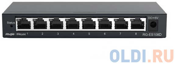Ruijie Networks Reyee 8-Port unmanaged Switch, 8 10/100base-t Ethernet RJ45 Ports , Steel Case