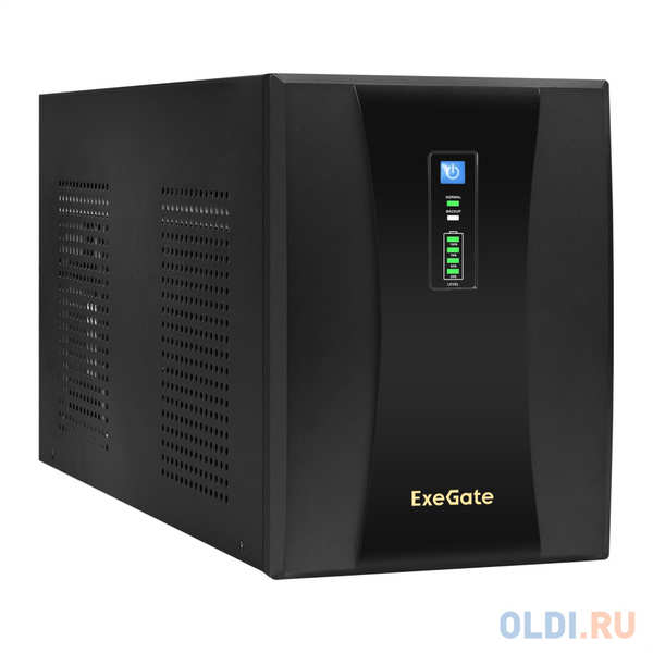 Exegate EX292614RUS ИБП ExeGate SpecialPro UNB-3000.LED.AVR.3SH.2C13.RJ.USB<3000VA/1800W,LED, AVR,3*Schuko+2*C13,RJ45/11,USB, металлический корпус