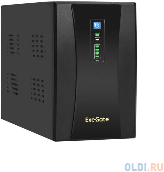 Exegate EX292607RUS ИБП ExeGate SpecialPro UNB-2000.LED.AVR.1SH.2C13.RJ.USB<2000VA/1200W, LED, AVR,1*Schuko+2*C13, RJ45/11, USB, металлический кор
