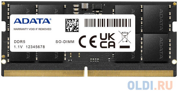 Оперативная память для ноутбука ADATA AD5S480016G-S SO-DIMM 16Gb DDR5 4800 MHz AD5S480016G-S