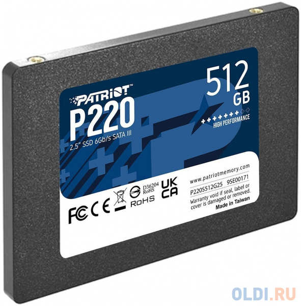 SSD накопитель Patriot P220 512 Gb SATA-III 4346471006