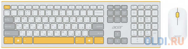 Клавиатура + мышь Acer OCC200 клав:жёлтый мышь:жёлтый USB беспроводная slim Multimedia 4346477875