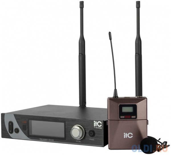 Радиосистема [T-530B] ITC, UHF одноканальная радиосистема с одним петличным микрофоном. LCD дисплей. True Diversity. Частотный диапазон 470-510 MHz