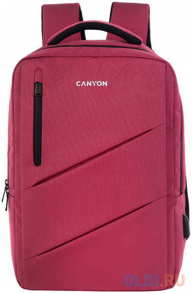 CANYON BPE-5, Laptop backpack for 15.6 inch, Product spec/size(mm): 400MM x300MM x 120MM(+60MM), Red, EXTERIOR materials:100% Polyester, Inner materia 4346478954