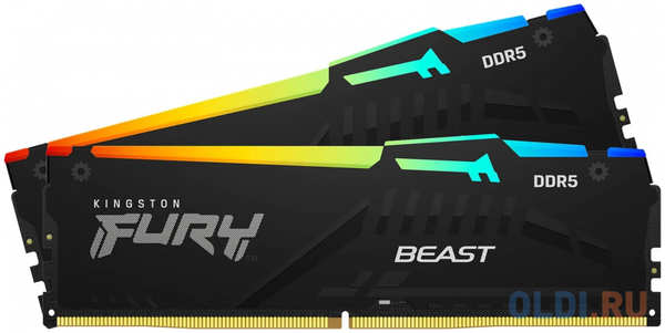 Оперативная память для компьютера Kingston FURY Beast RGB DIMM 32Gb DDR5 5600 MHz KF556C40BBAK2-32