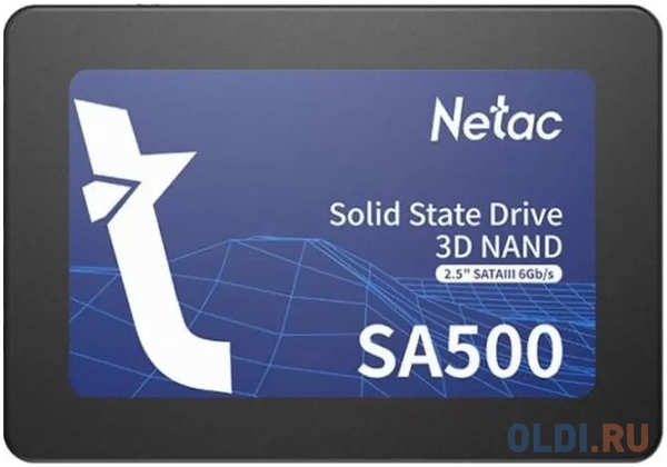 Netac SSD SA500 480GB 2.5 SATAIII 3D NAND, R/W up to 520/450MB/s, TBW 240TB, 3y wty 4346482711