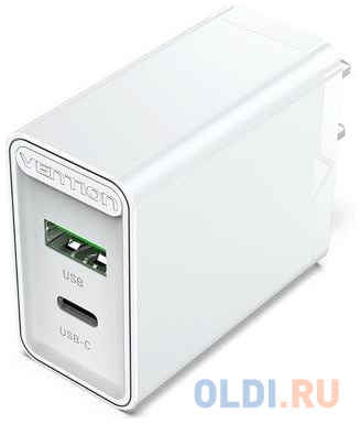 Vention 2-port USB(A+C) Wall Charger (18W/20W) EU-Plug White 4346483065