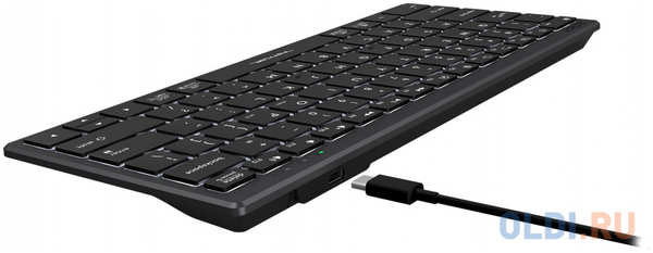 Клавиатура A4Tech Fstyler FX61 серый/белый USB slim Multimedia LED (FX61 GREY) 4346483166