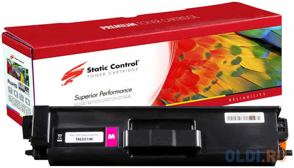 Картридж лазерный Static Control 002-13-R321M TN321M пурпурный (25000стр.) для Konica Minolta bizhub C224/C224e/C284/C28