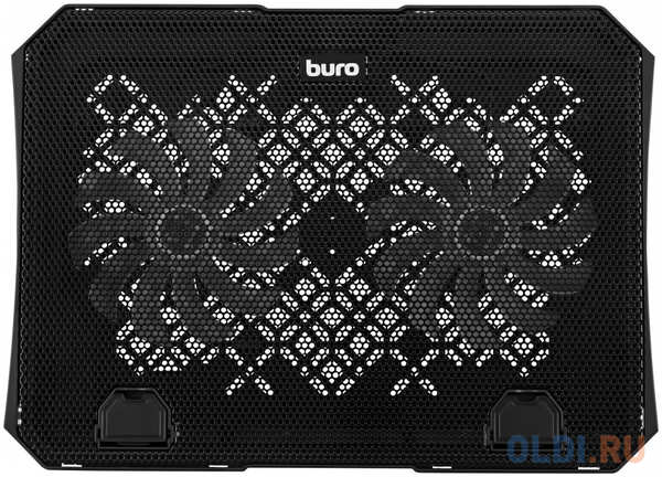 Бюрократ Подставка для ноутбука Buro BU-LCP150-B212 15″335x265x22мм 74.35дБ 1xUSB 2x 140ммFAN 480г металлическая сетка/пластик