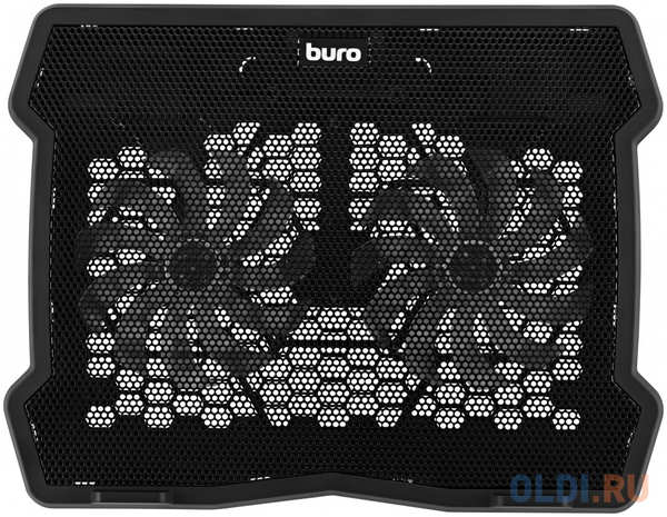 Бюрократ Подставка для ноутбука Buro BU-LCP150-B213 15″335x265x22мм 74.35дБ 1xUSB 2x 140ммFAN 480г металлическая сетка/пластик