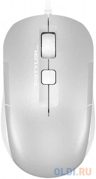 Мышь A4Tech Fstyler FM26 серебристый/белый оптическая (1600dpi) USB для ноутбука (4but) 4346491291