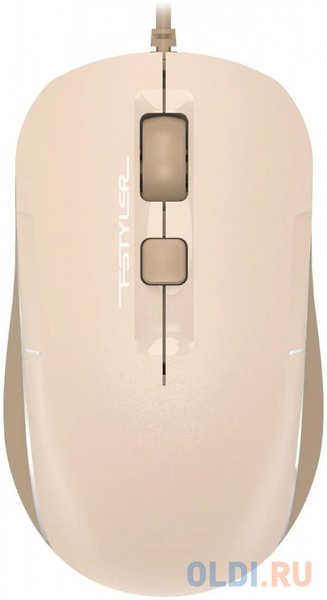 Мышь A4Tech Fstyler FM26S бежевый/коричневый оптическая (1600dpi) silent USB для ноутбука (4but) 4346491295