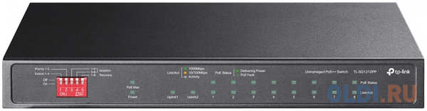 TP-Link TL-SG1210PP, Настольный коммутатор с 9 гигабитными портами (6 портов PoE+, 2 порта PoE++, 1 комбо порт RJ45/SFP), 802.3af/at/bt 3-го типа, бюд