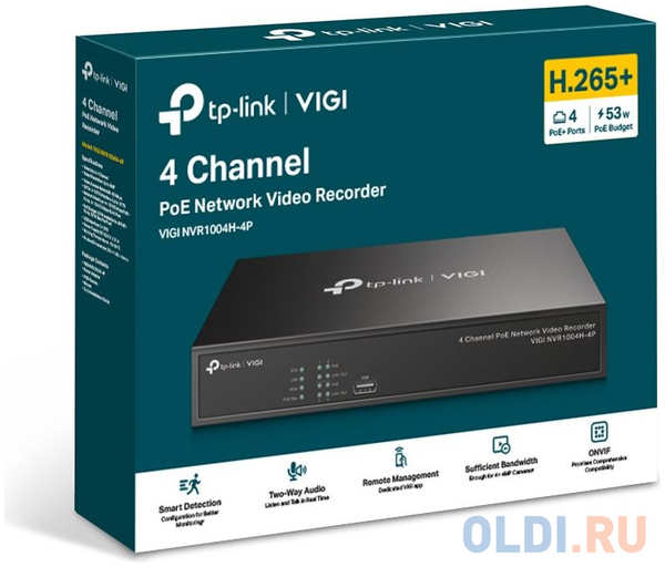 Видеорегистратор TP-Link NVR VIGI NVR1004H-4P 4346493300