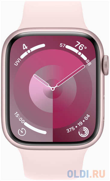 Смарт-часы Apple Watch Series 9 A2980 45мм OLED корп.розовый Sport Band рем.розовый разм.брасл.:140-190мм (MR9G3LL/A) 4346494305