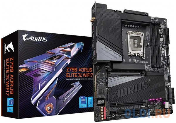 Материнская плата Gigabyte Z790 A ELITE X WIFI7 Soc-1700 Intel Z790 4xDDR5 ATX AC`97 8ch(7.1) 2.5Gg RAID+HDMI+DP 4346494337