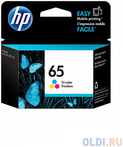 Струйный картридж 65 (N9K01AA) для HP DeskJet, многоцветный, 100 стр