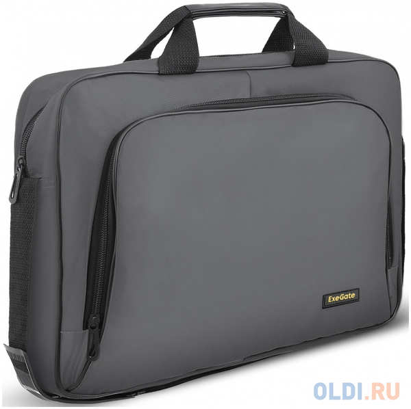 Сумка ExeGate Office F1596 Dark-Grey, серая, полиэстер, для ноутбуков до 15.6″