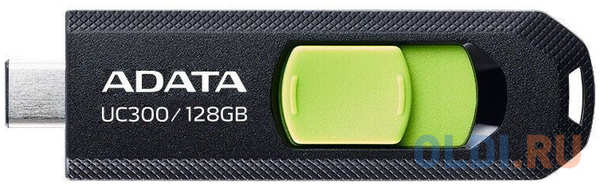 Флеш Диск A-Data 128Gb Type-C UC300 ACHO-UC300-128G-RBK/GN USB3.2 черный/зеленый 4346496994