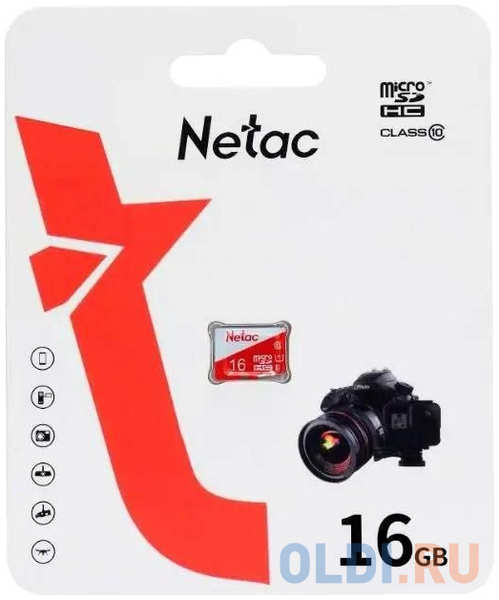 Флеш карта microSDHC 16Gb Netac P500 ECO (50/95 Mb/s, no adapter) (NT02P500ECO-016G-S) 4346499616