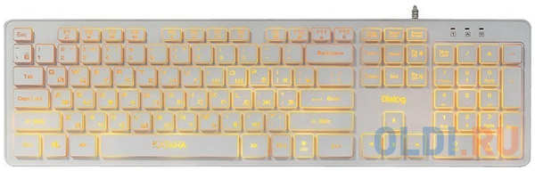 Dialog Katana Клавиатура KK-ML17U WHITE - Multimedia, с янтарной подсветкой клавиш, USB, белая 4346499826