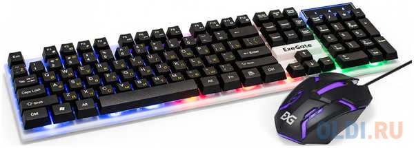 Комплект ExeGate Professional Standard Combo MK140 с подсветкой (клавиатура влагозащищенная 104кл. + мышь оптическая 1000dpi, 3 кнопки и колесо прокр 4346499830
