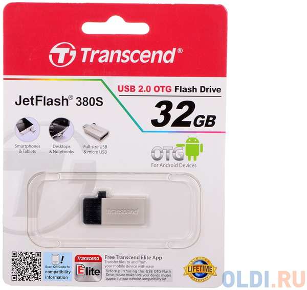 Внешний накопитель 32GB USB Drive <USB 2.0 Transcend 380S (TS32GJF380S)