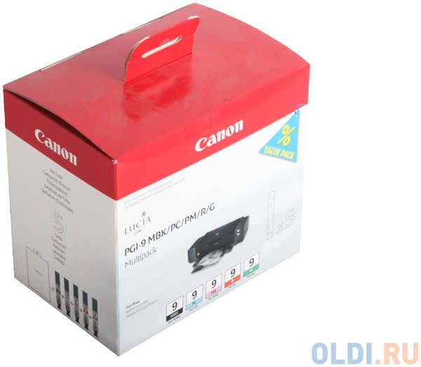 Картридж Canon PGI-9 MBK/PC/PM/R/G для PIXMA MX7600 Pro9500 pro9500 матовый чёрный красный зелёный фотокартридж голубой и пурпурный 434673386