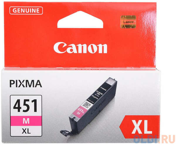 Картридж Canon CLI-451M XL для iP7240 MG5440 пурпурный повышенной емкости