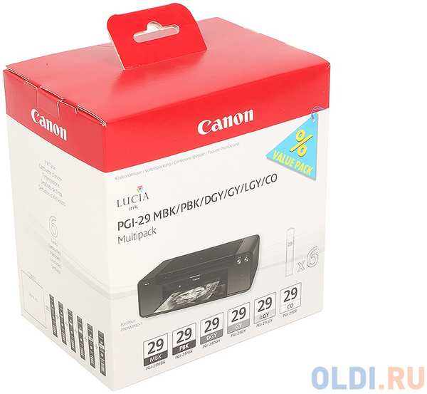 Набор картриджей Canon PGI-29 MBK/PBK/DGY/GY/LGY Multi для PRO-1 434675898