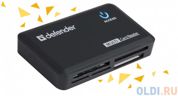 Картридер Defender OPTIMUS USB 2.0, универс. черный 434683089
