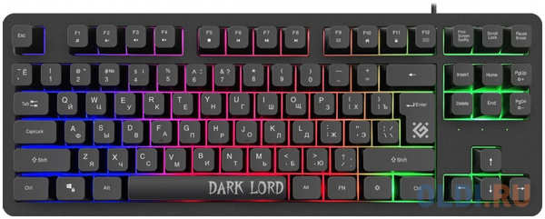 Игровая клавиатура 3DEFENDER DARK LORD черная (USB, 87 кн., радужная подсветка, GK-580) 4346841204