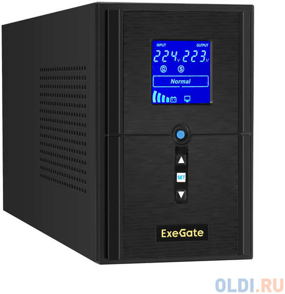 ИБП (инвертор, синус, для котла) ExeGate SineTower SZ-1000.LCD.AVR.2SH.1C13.USB <1000VA/800W, чистая синусоида, LCD дисплей, AVR, 2*Schuko+1*C13, U 4346842732