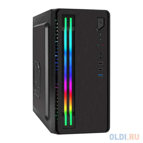 Корпус Minitower ExeGate mEVO-7805-XP500 (mATX, БП XP500 с вент. 12см, 2*USB+1*USB3.0, аудио, с 2*RGB подсветкой)