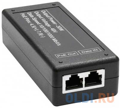 NST PoE-инжектор Gigabit Ethernet на 1 порт, мощностью до 30W. Совместим с оборудованием PoE IEEE 802.3af/at. Мощность PoE на порт - до 30W. Напряжение Po 4346843942