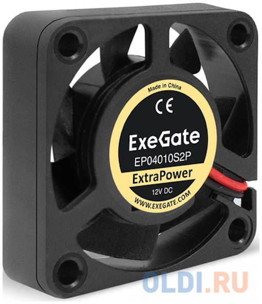 Вентилятор 12В DC ExeGate ExtraPower EP04010S2P (40x40x10 мм, Sleeve bearing (подшипник скольжения), 2pin, 7500RPM, 36dBA)