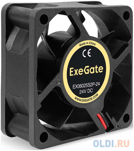Вентилятор 24В DC ExeGate EX06025S2P-24 (60x60x25 мм, Sleeve bearing (подшипник скольжения), 2pin, 5000RPM, 34.5dBA) 4346849530