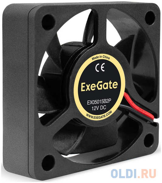 Вентилятор 12В DC ExeGate EX05015B2P (50x50x15 мм, 2-Ball (двойной шарикоподшипник), 2pin, 6000RPM, 33dBA) 4346849579