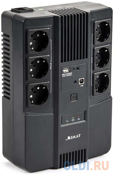 (8998) Бастион SKAT-UPS 600 AI 600ВА/360Вт/Line-Interactive/АКБ 7Ачх1/220В/6хSchuko/3 л.г