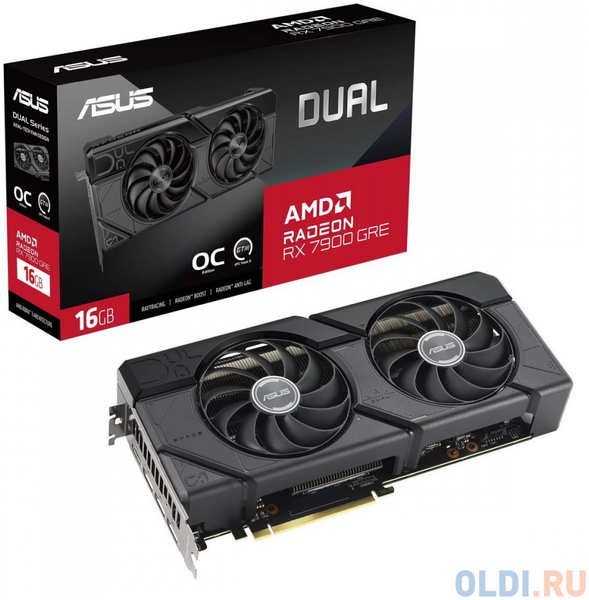 Видеокарта Asus PCI-E 4.0 DUAL-RX7900GRE-O16G AMD Radeon RX 7900GRE 16Gb 256bit GDDR6 1927/18000 HDMIx1 DPx3 HDCP Ret 4346862021