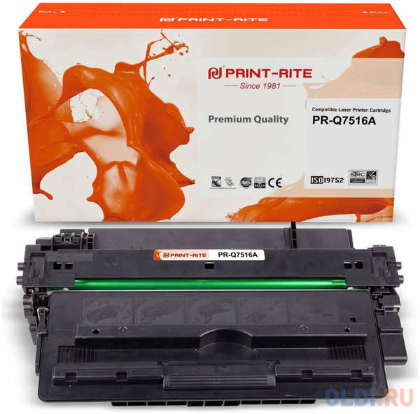 Картридж лазерный Print-Rite PR-Q7516A TFH415BPU1J черный (12000стр.) для HP LJ 5200/5200N/5200L/5200TN/5200DTN, LBP-3500/3900/3950 4346862087